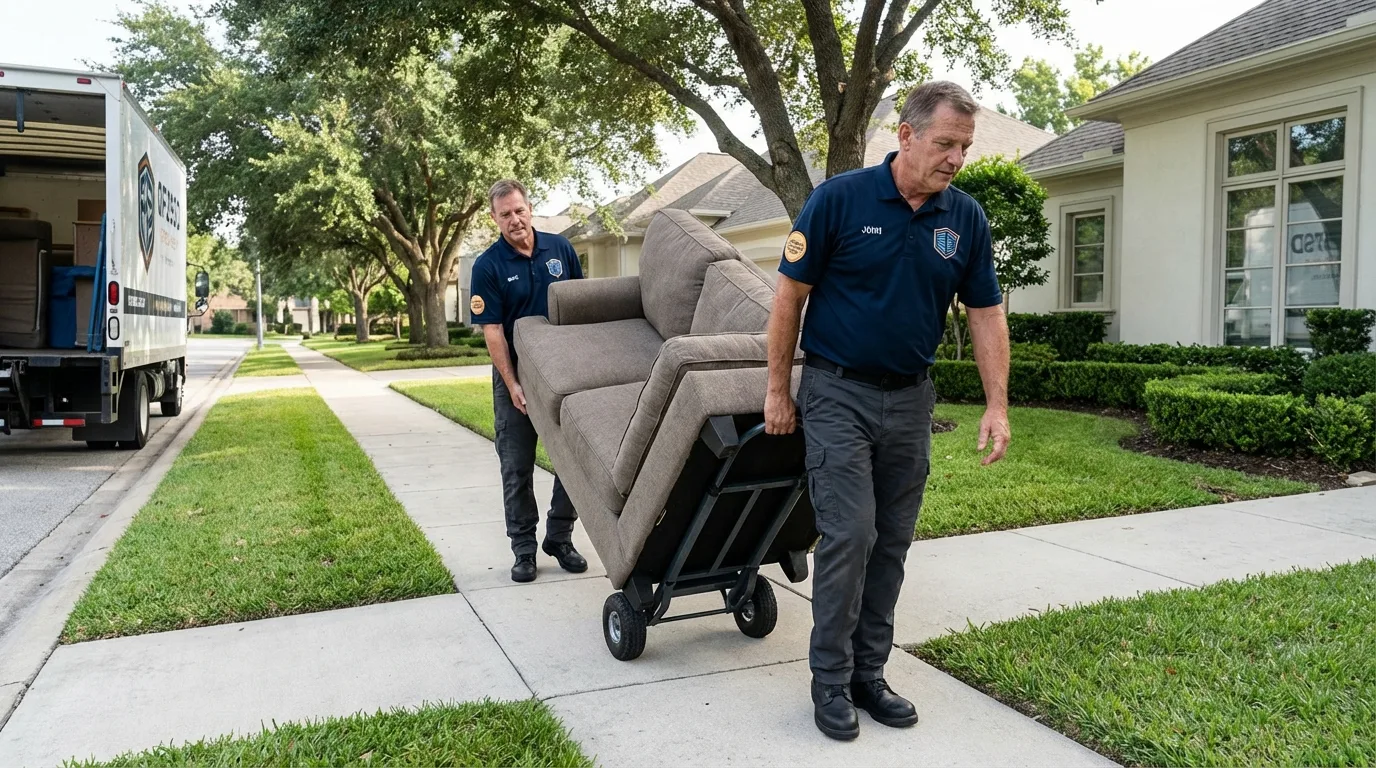 Local residential moving crew loading furniture in Frankfort, IN